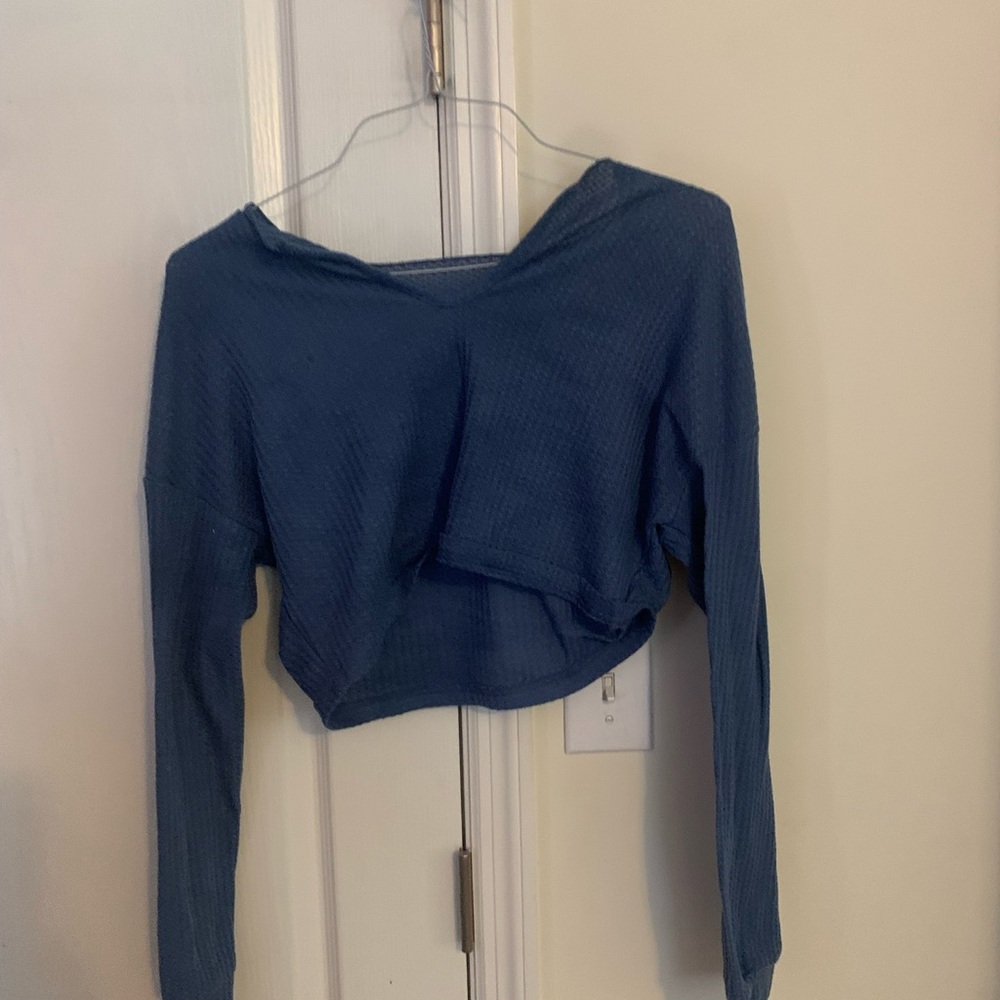 Women's Blue Long Sleeve Top